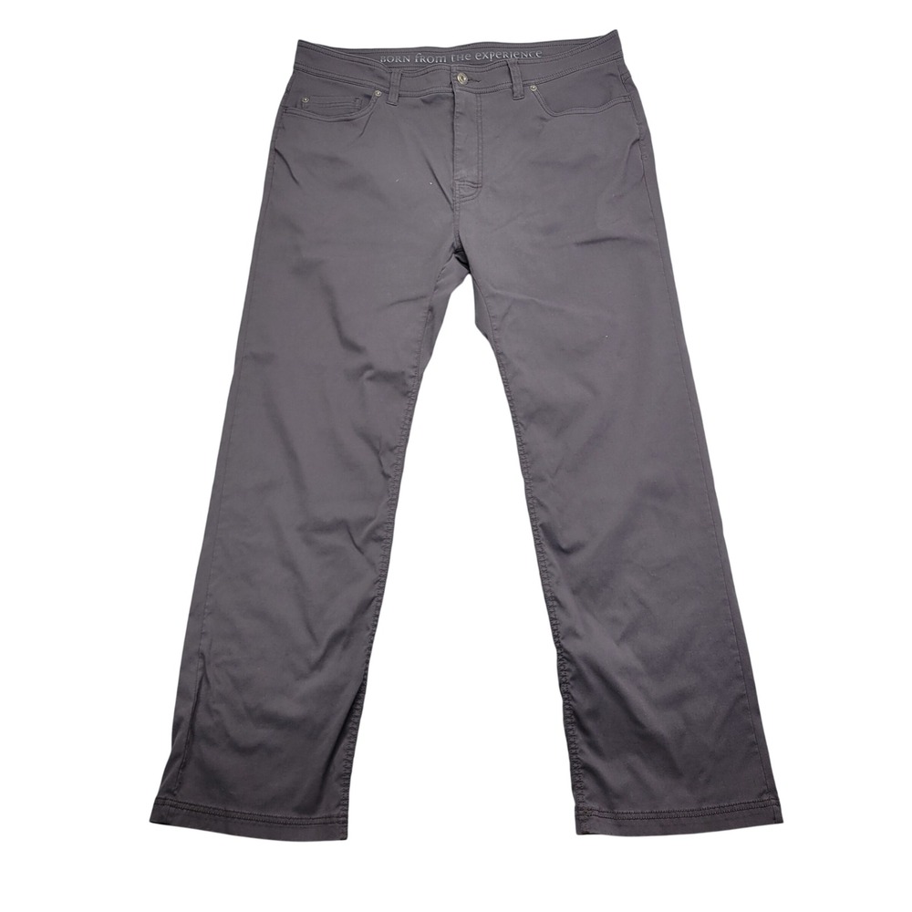 Prana Brion Slim Fit Pants Men's 38 Gray Nylon Blend Hiking Outdoor 38x31.5
